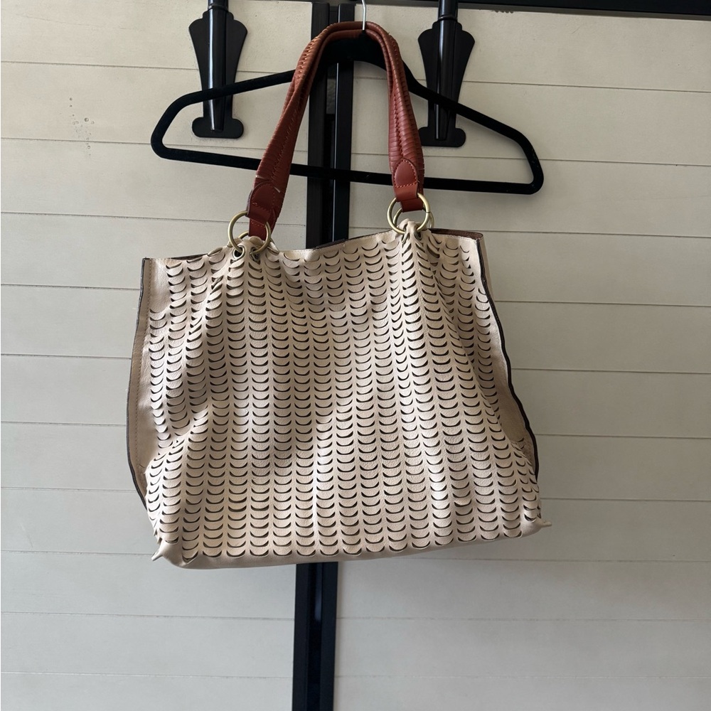 Stylish Cream and Brown Tote Bag